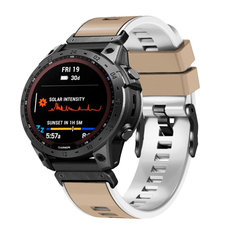 26mm Plain Weave Two-Color Quick Release Silicone Watch Band, For Garmin Fenix 7X