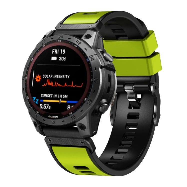 26mm Plain Weave Two-Color Quick Release Silicone Watch Band, For Garmin Fenix 7X