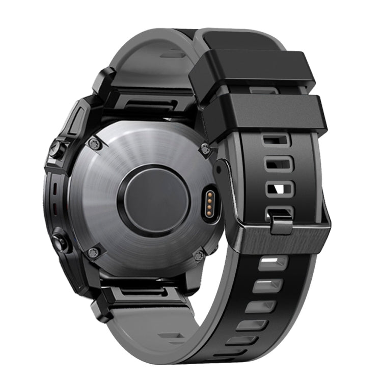 22mm Plain Weave Two-Color Quick Release Silicone Watch Band, For Garmin Fenix 7