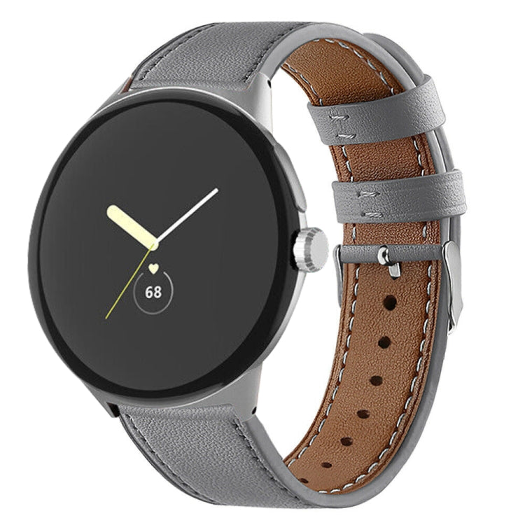 Round Tail Genuine Leather Watch Band, For Google Pixel Watch 4 / 3 / 2 / 1 41mm