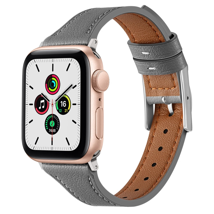 Genuine Leather Breathable Watch Band For Apple Watch, Series 8&7 45mm / SE 2&6&SE&5&4 44mm / 3&2&1 42mm, Series 8&7 41mm / SE 2&6&SE&5&4 40mm / 3&2&1 38mm