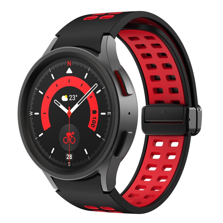 Double-row Hole Folding Buckle Silicone Watch Band, For Samsung Galaxy Watch5 Pro