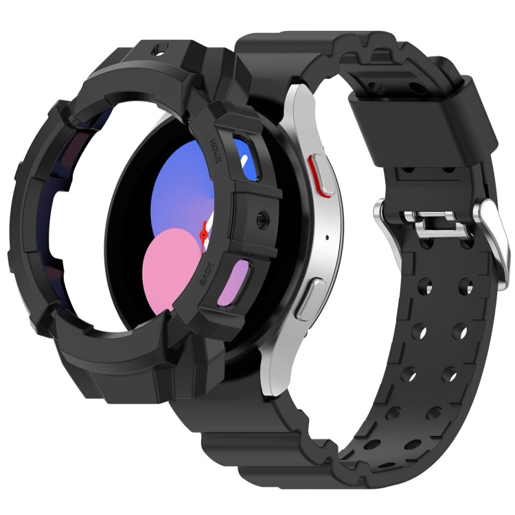Armor Silicone Watch Band + Protective Case, For Samsung Galaxy Watch5 40mm, For Samsung Galaxy Watch5 44mm, For Samsung Galaxy Watch4 40mm, For Samsung Galaxy Watch4 44mm