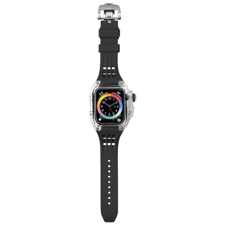 Fluorine Rubber Clear Watch Band Case, For Apple Watch Series 8&7 45mm, For Apple Watch Series 8&7 45mm/SE 2&6&SE&5&4 44mm