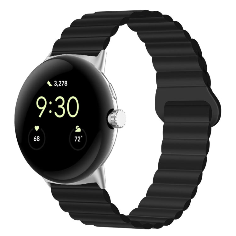 Reverse Buckle Magnetic Silicone Watch Band, For Google Pixel Watch 4 / 3 / 2 / 1 41mm