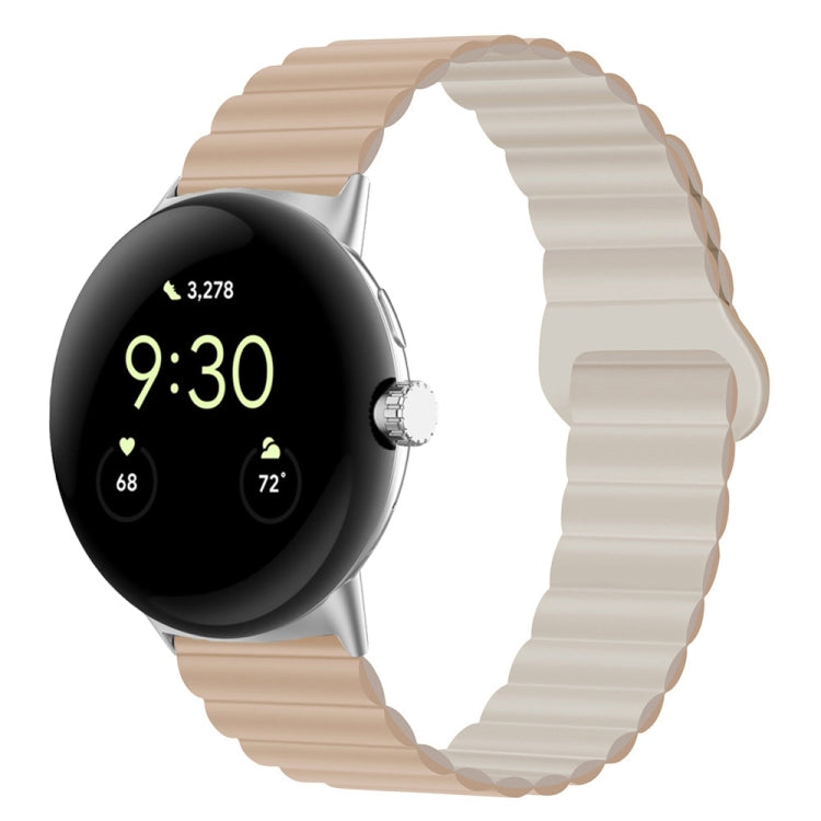 Reverse Buckle Magnetic Silicone Watch Band, For Google Pixel Watch 4 / 3 / 2 / 1 41mm