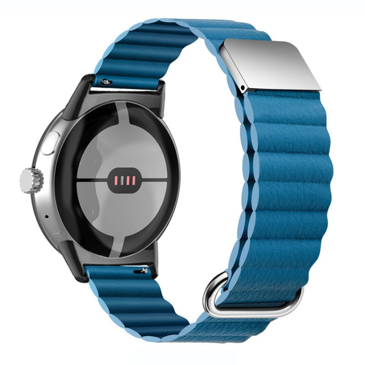Reverse Buckle Magnetic Genuine Leather Watch Band, For Google Pixel Watch 4 / 3 / 2 / 1 41mm