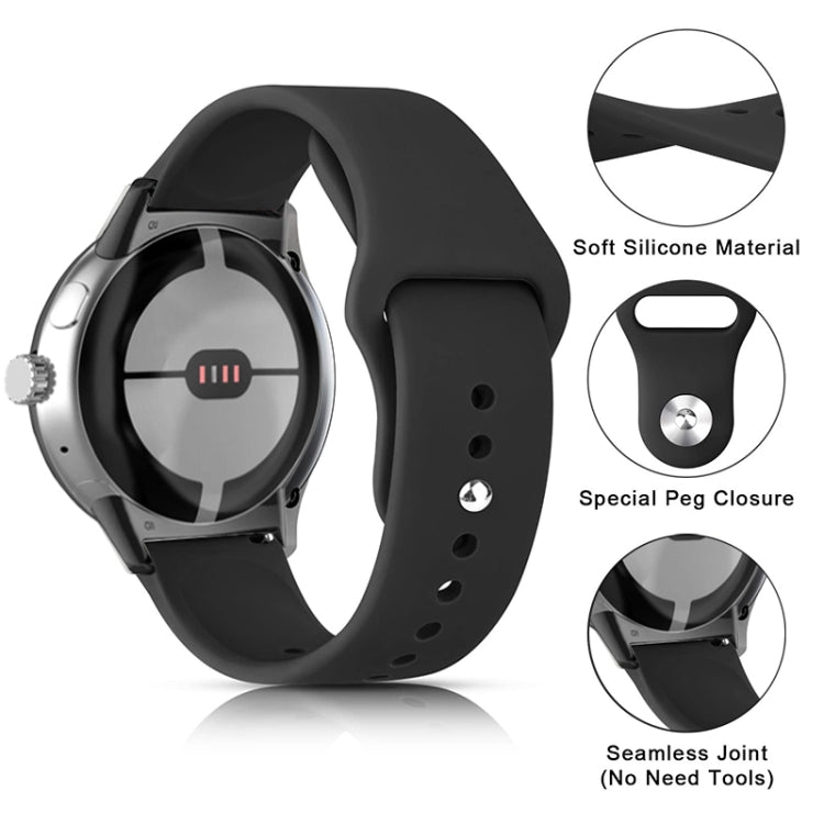 Solid Color Reverse Buckle Silicone Watch Band, For Google Pixel Watch 5 / 4 / 3 / 2 / 1 41mm, For Google Pixel Watch 4 / 3 / 2 / 1 41mm