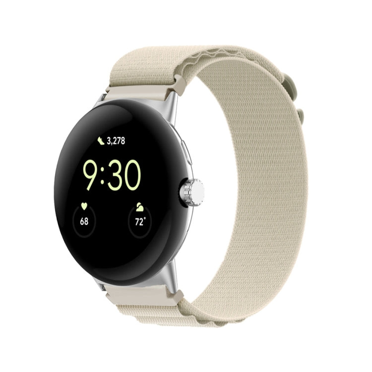 Nylon Loop Silver Connector Watch Band, For Google Pixel Watch 4 / 3 / 2 / 1 41mm