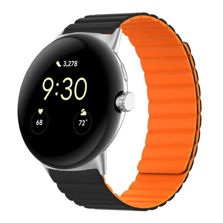 Two-section Magnetic Silicone Watch Band, For Google Pixel Watch 4 / 3 / 2 / 1 41mm