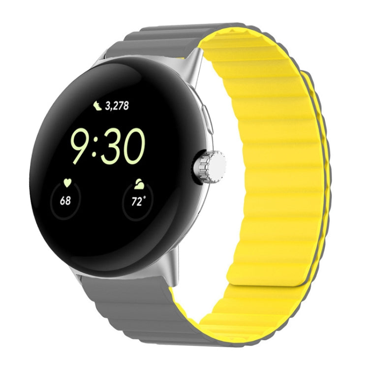 Two-section Magnetic Silicone Watch Band, For Google Pixel Watch 4 / 3 / 2 / 1 41mm