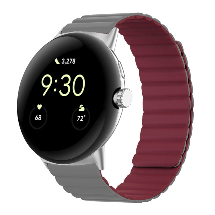 Two-section Magnetic Silicone Watch Band, For Google Pixel Watch 4 / 3 / 2 / 1 41mm
