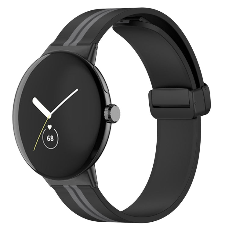 Two-color Folding Buckle Silicone Watch Band, For Google Pixel Watch 4 / 3 / 2 / 1 41mm