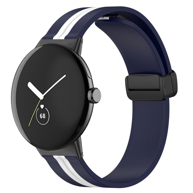 Two-color Folding Buckle Silicone Watch Band, For Google Pixel Watch 4 / 3 / 2 / 1 41mm