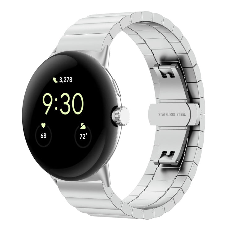 One Bead Butterfly Buckle Metal Watch Band, For Google Pixel Watch 4 / 3 / 2 / 1 41mm
