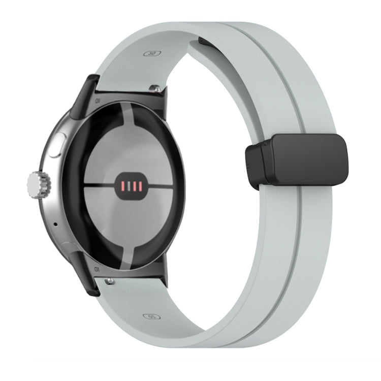 Solid-color Folding Buckle Silicone Watch Band, For Google Pixel Watch 4 / 3 / 2 / 1 41mm