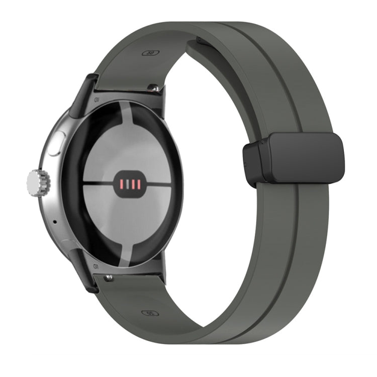 Solid-color Folding Buckle Silicone Watch Band, For Google Pixel Watch 4 / 3 / 2 / 1 41mm