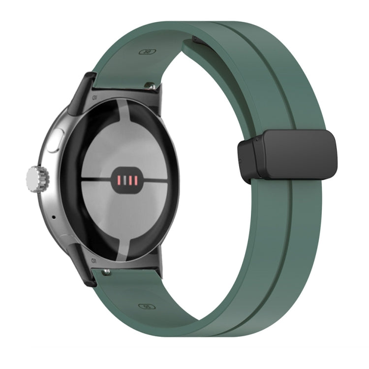 Solid-color Folding Buckle Silicone Watch Band, For Google Pixel Watch 4 / 3 / 2 / 1 41mm