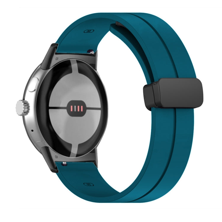 Solid-color Folding Buckle Silicone Watch Band, For Google Pixel Watch 4 / 3 / 2 / 1 41mm