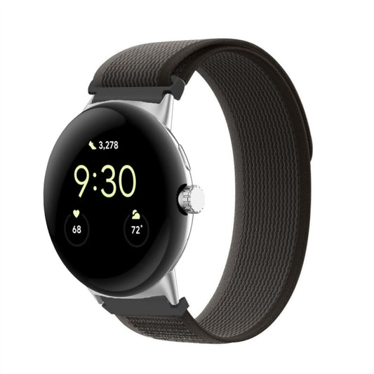 Loop Silver Connector Nylon Watch Band, For Google Pixel Watch 4 / 3 / 2 / 1 41mm