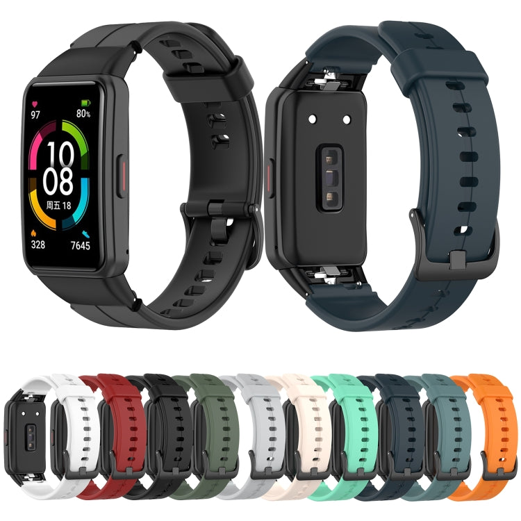 Solid Color Silicone Watch Band, For Honor Band 7