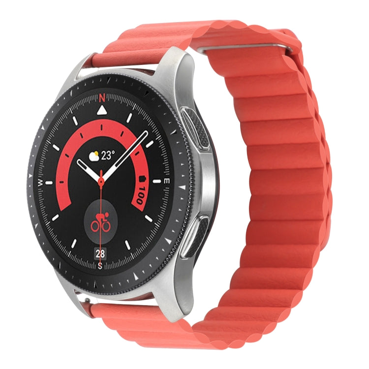 18mm Universal Magnetic Loop Leather Watch Band, For Garmin Forerunner 255S / Venu 2S
