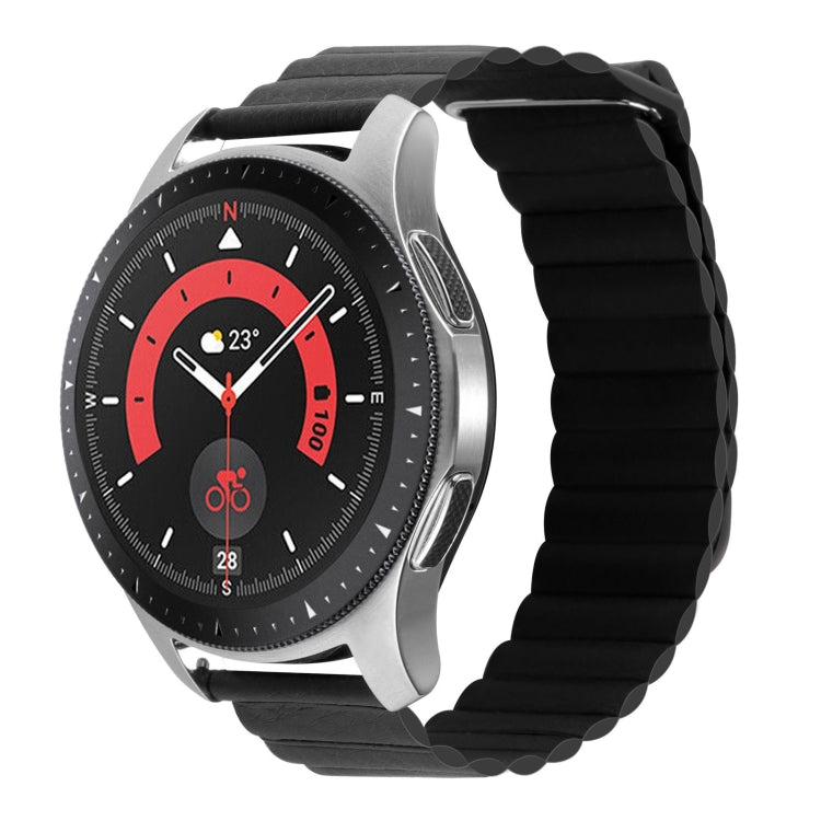 18mm Universal Magnetic Loop Leather Watch Band, For Garmin Forerunner 255S / Venu 2S