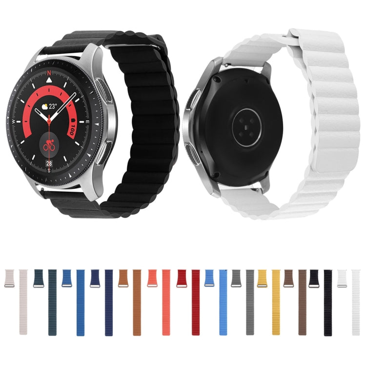 18mm Universal Magnetic Loop Leather Watch Band, For Garmin Forerunner 255S / Venu 2S