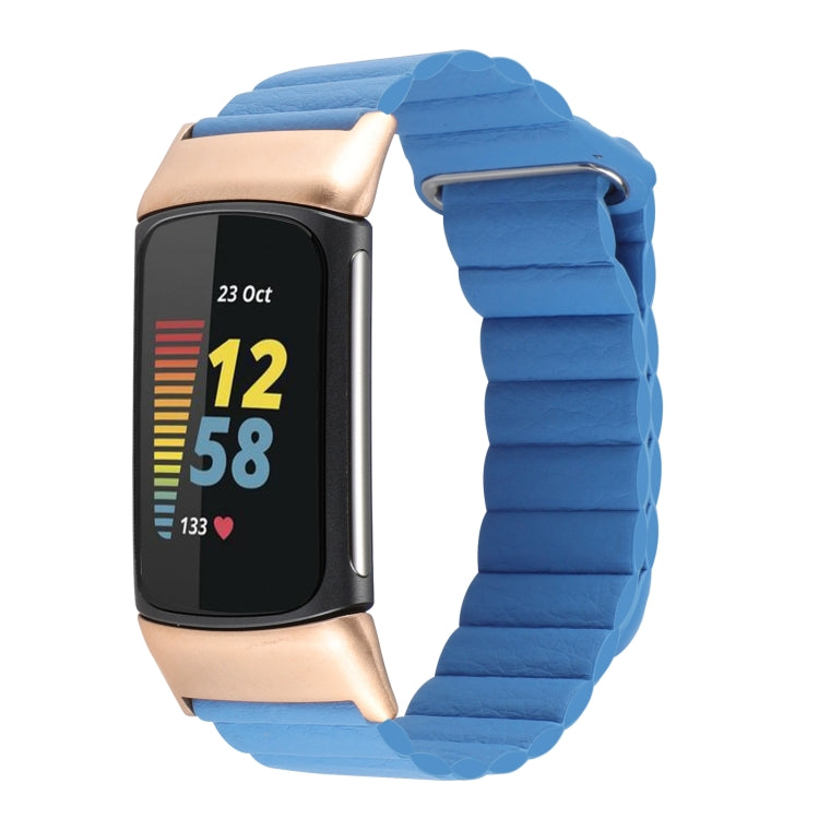 Magnetic Loop Leather Watch Band, For Fitbit Charge 5