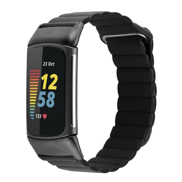 Magnetic Loop Leather Watch Band, For Fitbit Charge 5