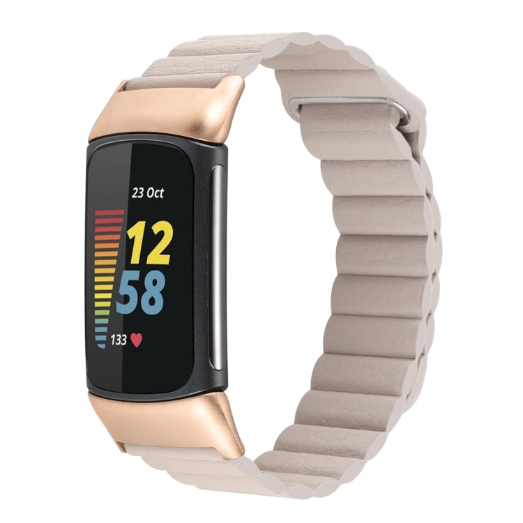 Magnetic Loop Leather Watch Band, For Fitbit Charge 5