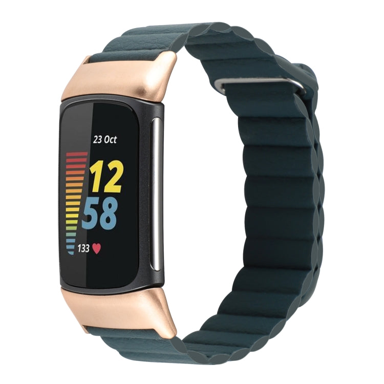 Magnetic Loop Leather Watch Band, For Fitbit Charge 5