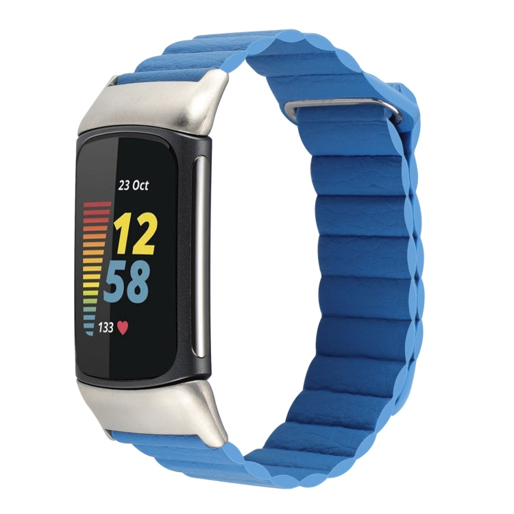 Magnetic Loop Leather Watch Band, For Fitbit Charge 5