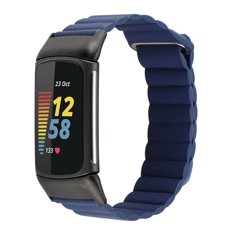 Magnetic Loop Leather Watch Band, For Fitbit Charge 5