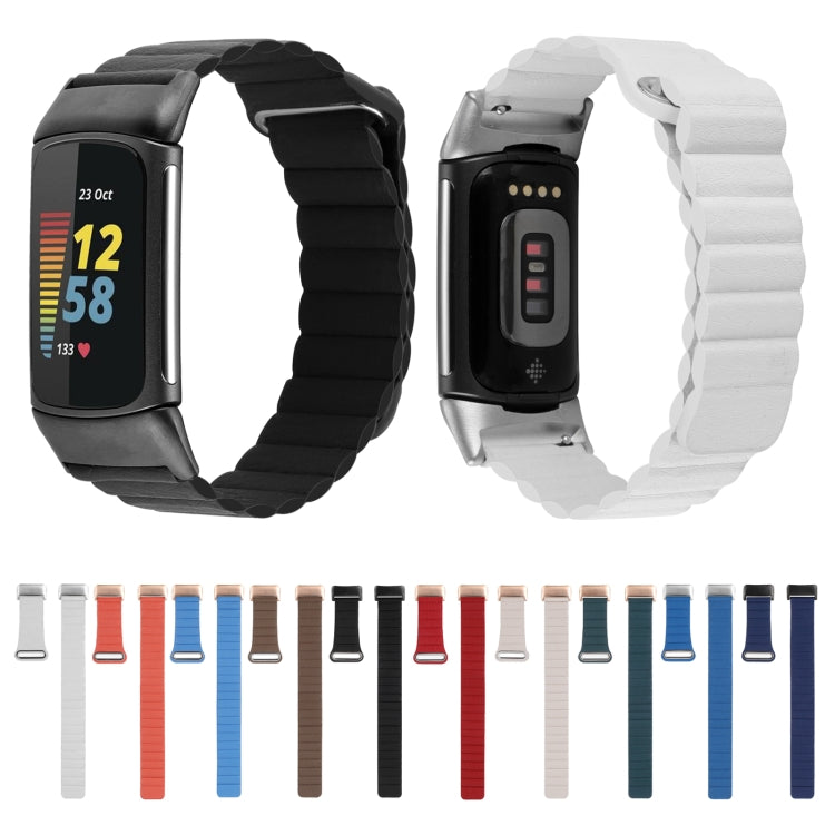 Magnetic Loop Leather Watch Band, For Fitbit Charge 5