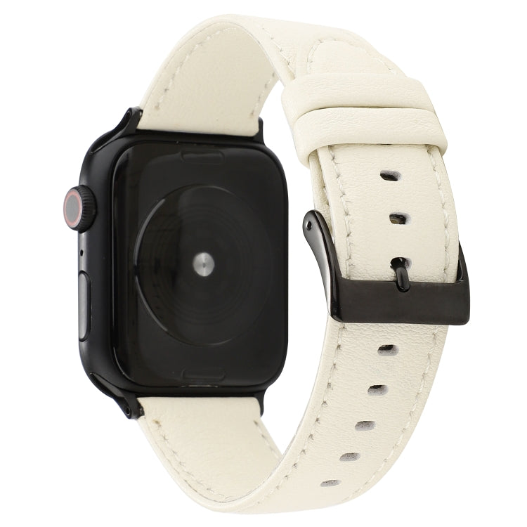 Cowhide Texture Leather Watchband, For Apple Watch Series 8&7 41mm / SE 2&6&SE&5&4 40mm / 3&2&1 38mm, For Apple Watch Series 7 45mm / 6 & SE & 5 & 4 44mm / 3 & 2 & 1 42mm, For Apple Watch Series 7 41mm / 6 & SE & 5 & 4 40mm / 3 & 2 & 1 38mm            ...