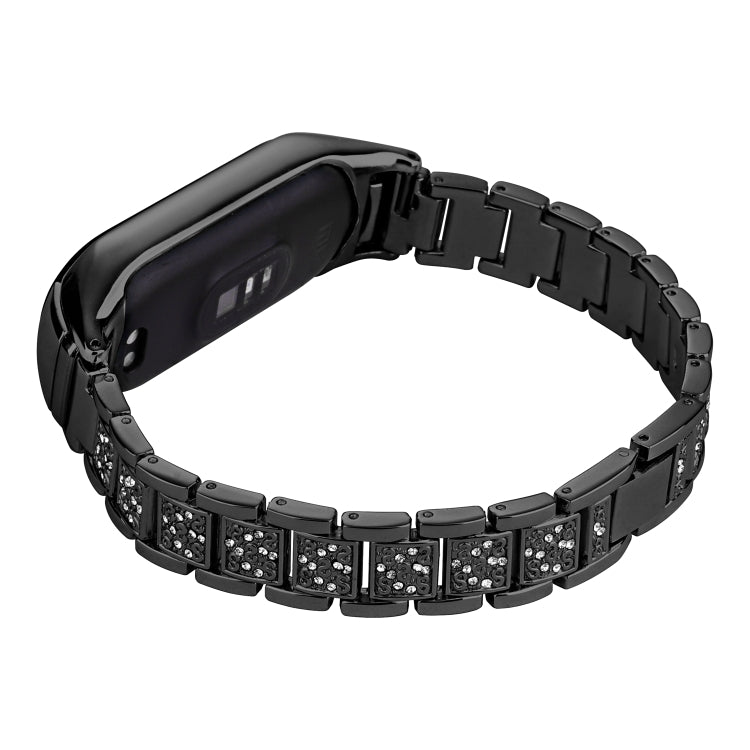 Universal Three-beads Full Diamond Metal Watch Band, For Xiaomi Mi Band 7, For Xiaomi Mi Band 6 / 5, For Xiaomi Mi Band 4 / 3