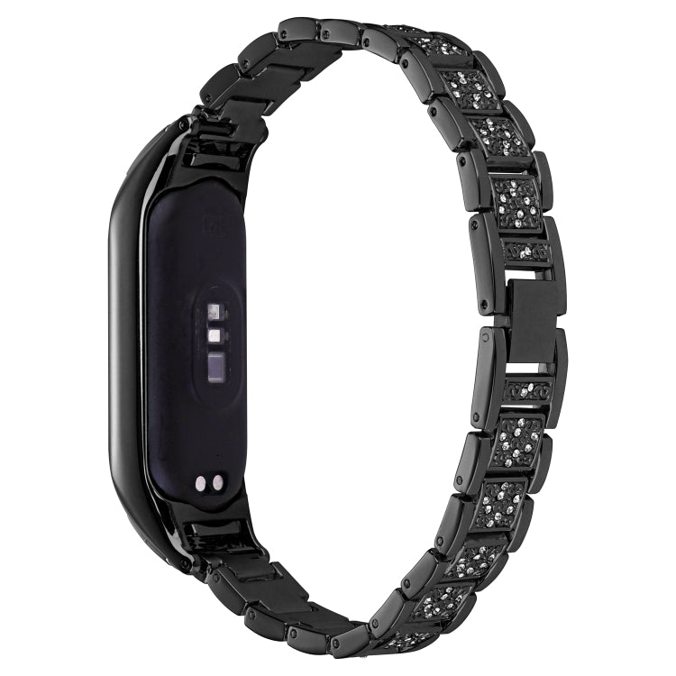 Universal Three-beads Full Diamond Metal Watch Band, For Xiaomi Mi Band 7, For Xiaomi Mi Band 6 / 5, For Xiaomi Mi Band 4 / 3