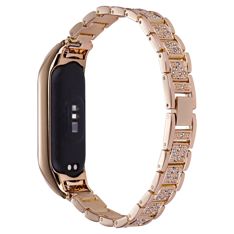 Universal Three-beads Full Diamond Metal Watch Band, For Xiaomi Mi Band 7, For Xiaomi Mi Band 6 / 5, For Xiaomi Mi Band 4 / 3