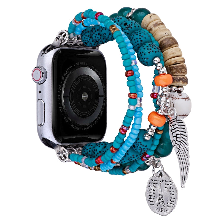 Beaded Posey Wings Bracelet Watch Band, For Apple Watch Series 8&7 45mm / SE 2&6&SE&5&4 44mm, For Apple Watch Series 8&7 41mm / SE 2&6&SE&5&4 40mm