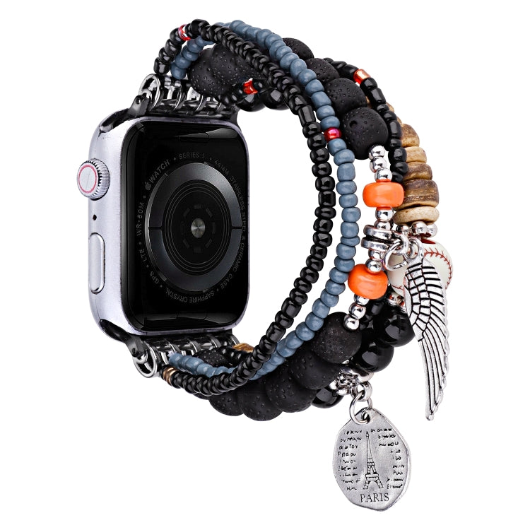 Beaded Posey Wings Bracelet Watch Band, For Apple Watch Series 8&7 45mm / SE 2&6&SE&5&4 44mm, For Apple Watch Series 8&7 41mm / SE 2&6&SE&5&4 40mm