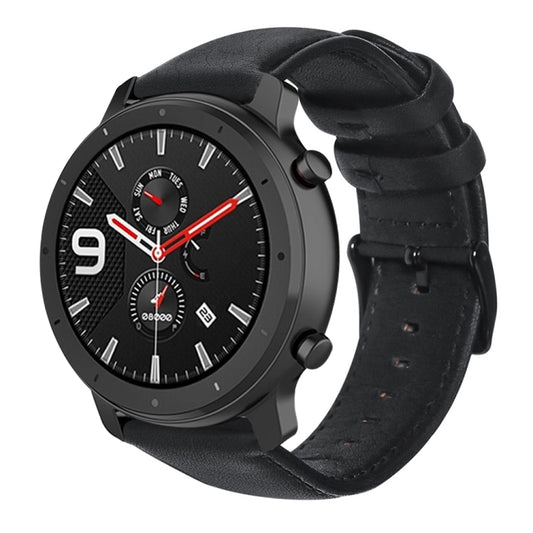 Oil Wax Genuine Leather Watch Band, For Amazfit GTR 47mm / Pace / Stratos, For Amazfit 2 Stratos, For Ticwatch Pro / E2 / S2, For Pebble Gen 1, For Pebble Time