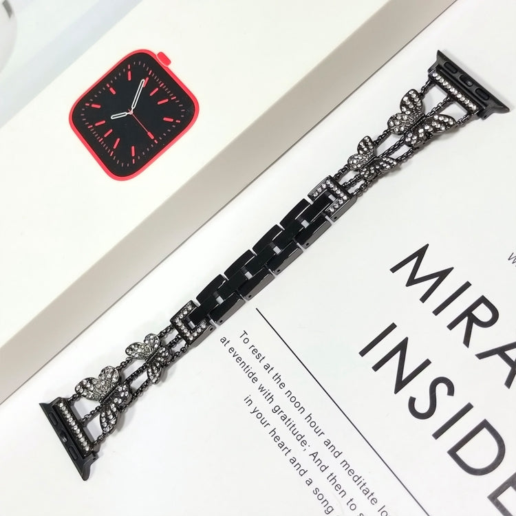 Butterfly Metal Diamond Watch Band, For Apple Watch Series 8&7 45mm, For Apple Watch Series 8&7 41mm
