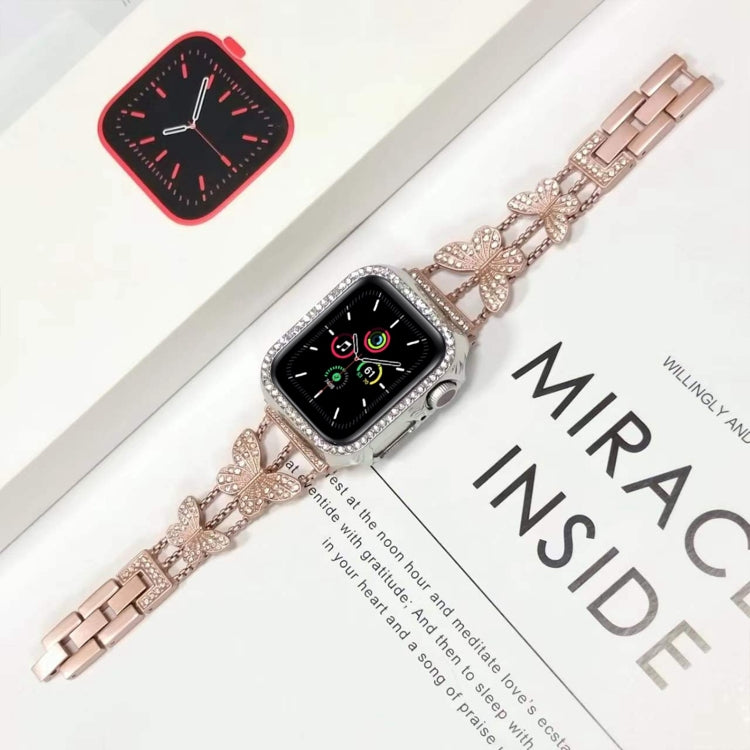 Butterfly Metal Diamond Watch Band, For Apple Watch Series 8&7 45mm, For Apple Watch Series 8&7 41mm