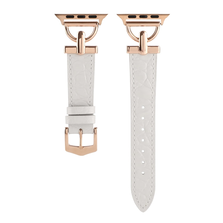 D-Buckle Cocodile Genuine Leather Watch Band, For Apple Watch Series 8&7 45mm, For Apple Watch Series 8&7 41mm