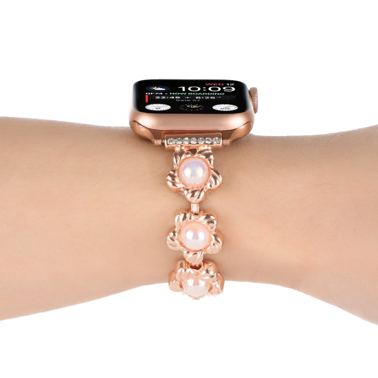 Flower Bracelet Metal Watch Band, For Apple Watch Series 8&7 45mm, For Apple Watch Series 8&7 41mm