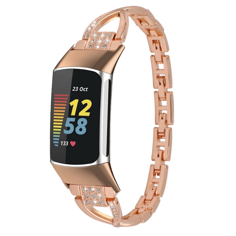 Diamond Metal Watch Band, For Fitbit Charge 2, For Fitbit Charge 5, For Fitbit Charge 3 / 4