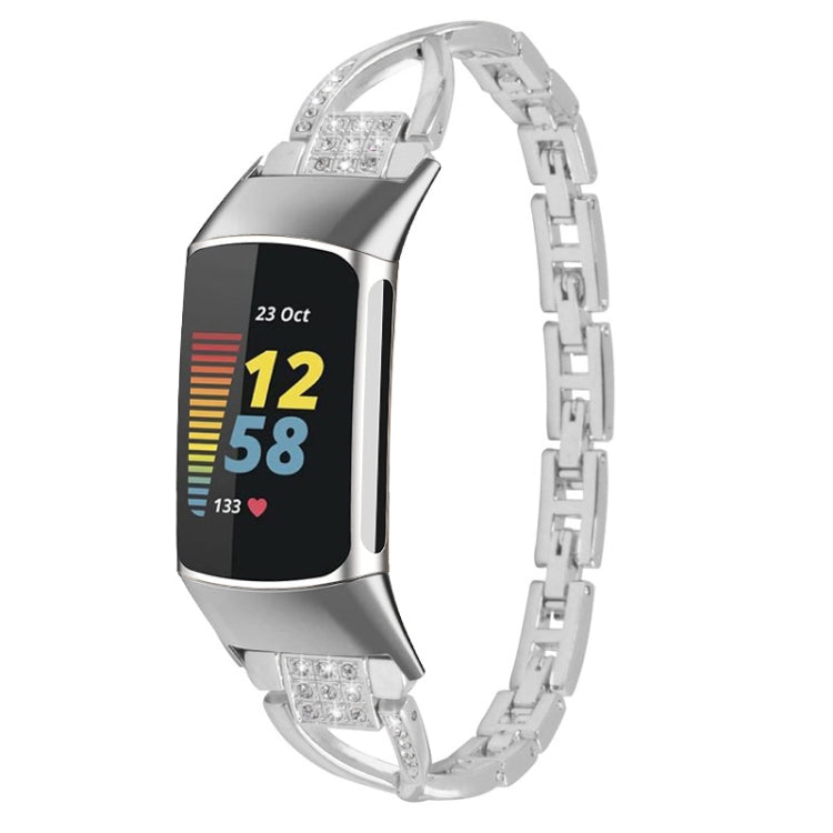 Diamond Metal Watch Band, For Fitbit Charge 2, For Fitbit Charge 5, For Fitbit Charge 3 / 4