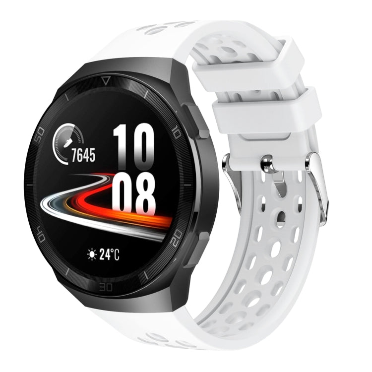 Solid Color Round Hole Silicone Watch Band, For Huawei Watch GT 2e