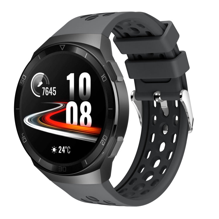 Solid Color Round Hole Silicone Watch Band, For Huawei Watch GT 2e